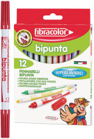 Двосторонні ручки 12 кольорів, що миються FIBRACOLOR 910