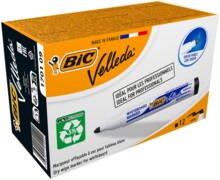BiC Velleda ecolutionssu 1701 сухий маркер стирання Чорний круглий наконечник Пуделко 12 шт.