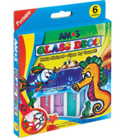 GLASS DECO 6 вітражні фарби кол.10.5 мл AMOS GD10P6