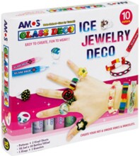 GLASS DECO Ice Jewelry Вітражні фарби з ювелірними виробами 10 ко 10, 5 мл AMOS GD10P10IJ