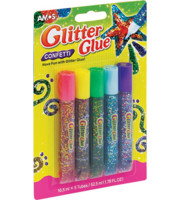 БЛИСКУЧИЙ КЛЕЙ CONFETTI 5 блиск клей кол 10, 5 мл AMOS GCF10B5