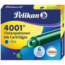 Картриджі ручки короткі зелені 6 шт PELICAN
