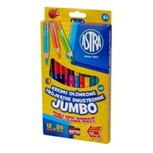 Двосторонні олівцеві олівці 24 кольори Jumbo трикутний ASTRA 312118001