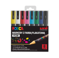 Маркер з фарбою був закруглений 8 кольорами Posca UNI PC-5M