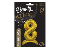 B&amp;C фольгована повітряна куля стоячи номер 8, золото, 74 см BC-ASZ8