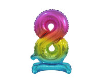 ФОЛЬГА ПОВІТРЯНА КУЛЯ НОМЕР 38 СМ ВЕСЕЛКА 8 СТОЯЧИ GO PBH