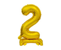 Фольгована повітряна куля 38 см цифра 2 стояче золото Партія GODAN BC-ATZ2