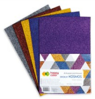 Піни KOSMOS glitter в листах формату А4, 5 дуг, 5 кольорів, Happy Color