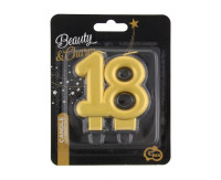 Свічка на день народження номер 18 Metallic Gold Party GODAN PF-SCZ18