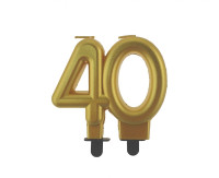 Свічка на день народження номер 40 Metallic Gold Party GODAN PF-SCZ40