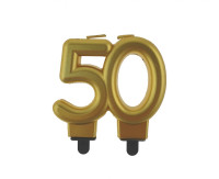 Свічка на день народження номер 50 Metallic Gold Party GODAN PF-SCZ50