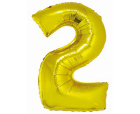 Фольгована повітряна куля 76 см цифра 2 золота Party GODAN CH-SZL3