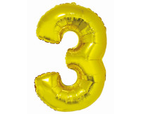 Фольгована куля 76 см номер 3 золото Party GODAN CH-SZL3