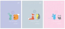 Блокнот А4 32 картки кольорові трирядкові BB KIDS PASTEL Interprint