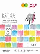 Блок для малювання білий BIG, A4, 100 г/м2, 100 ковчег, Happy Color