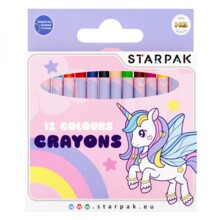 Воскові олівці 12 кольорів Єдиноріг STARPAK 490949