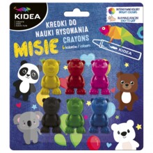Воскові олівці 6 кольорів Kidea Bears DERFORM KMNR6KKA