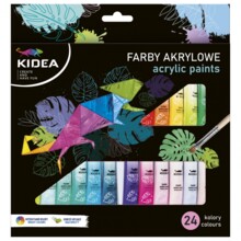 Фарби акварельні 24 кольори 6 мл в тубі Kidea DERFORM FAA24KA