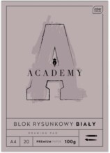 A4 блок малювання 20 аркушів білий ACADEMY Interprint