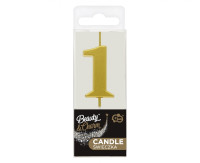 Свічка на день народження номер 1 Metallic Gold Party GODAN BH-SPZ1