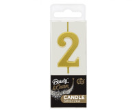 Свічка на день народження номер 2 Metallic Gold Party GODAN BH-SPZ2