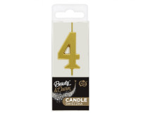 Свічка на день народження номер 4 Metallic Gold Party GODAN BH-SPZ4
