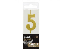 Свічка на день народження номер 5 Metallic Gold Party GODAN BH-SPZ5