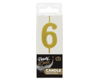 Свічка на день народження номер 6 Metallic Gold Party GODAN BH-SPZ6