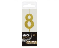 Свічка на день народження номер 8 Metallic Gold Party GODAN BH-SPZ8