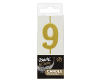 Свічка на день народження номер 9 Metallic Gold Party GODAN BH-SPZ9