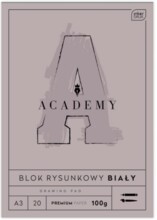 A3 блок малювання 20 аркушів білий ACADEMY Interprint