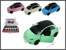 Легковий автомобіль металевий 13cm Fiat500E рожевий HXKT263