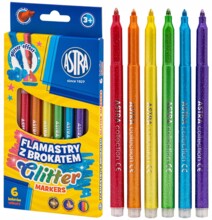 Блискучі ручки 6 кольорів ASTRA 314023001