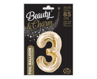 Фольгована повітряна куля 85 см номер 3 шампанське Party GODAN CH-B8H3