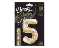 Фольгована повітряна куля 85 см номер 5 шампанське Party GODAN CH-B8H5