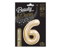 Фольгована повітряна куля 85 см номер 6 шампанське Party GODAN CH-B8H6