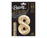 Фольгована повітряна куля 85 см номер 8 шампанське Party GODAN CH-B8H8