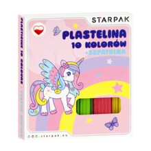 Пластилін 10 кольорів хвилясті з шпателем Єдиноріг STARPAK 536881