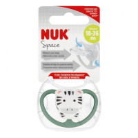NUK Силіконова заспокійлива соска 18-36m Space Tiger 10739511
