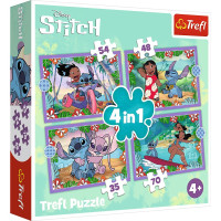 4-в-1 головоломки Божевільний день Lilo&amp;Stitch TREFL 34633 TR