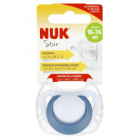 NUK Силіконова заспокійлива соска 18-36m Star Blue 10739748