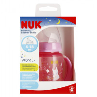 NUK 150 мл флакон 6-18м з ручкою першої ночі рожевий 10743998