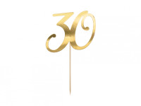 Торт топпер "30", золото, 20.5см