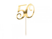 Торт топпер "50", золото, 20.5см