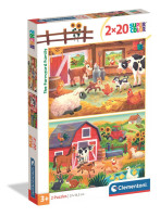 Головоломка Clementoni 2X20 Elements Super Color Farmyard 24818
