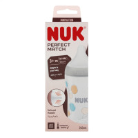 NUK PP пляшка 260мл силіконовий сосок М бавовна 10742026