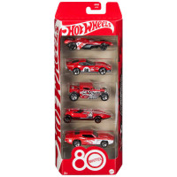 Автомобілі Hot Wheels Mattel 80th Anniversary на 5 упаковок у масштабі 1:64 з унікальними прикрасами JGK08 B/C12