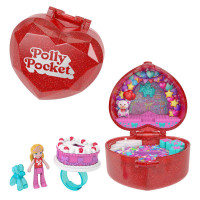 Компактний набір для пуздерів Polly Pocket до 80-ї річниці Mattel: Micro Doll, „Balloon” Pet and Baby Ring JGK21