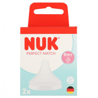 NUK Силіконовий ніпель пляшки M slim op.2 шт. 10124034
