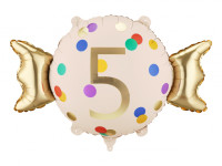 Фольгована повітряна куля Цукерки "5", 61х37 см, мікс (1 о /1 ш